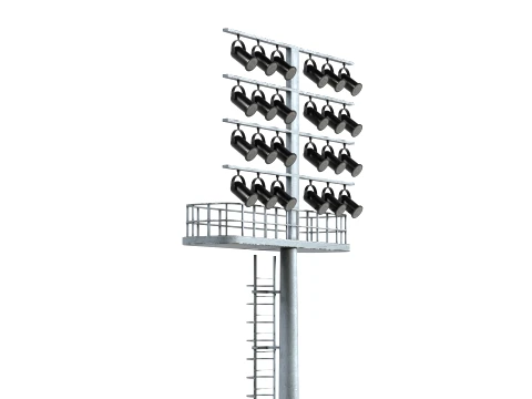 American Football Arena with Fences 3D Model