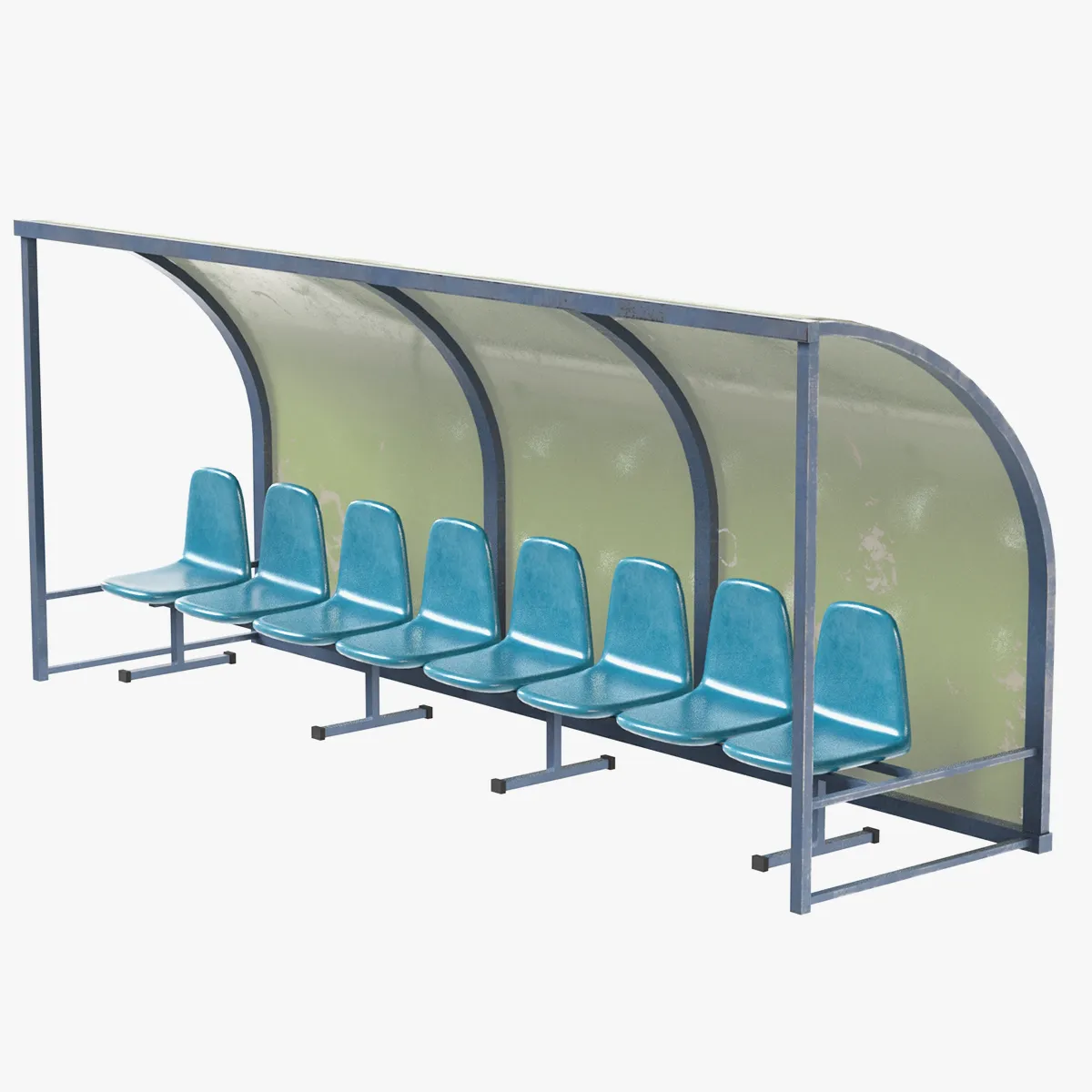 Coach and Reserve Bench 3D Model .c4d .max .obj .3ds .fbx .stl .blend 