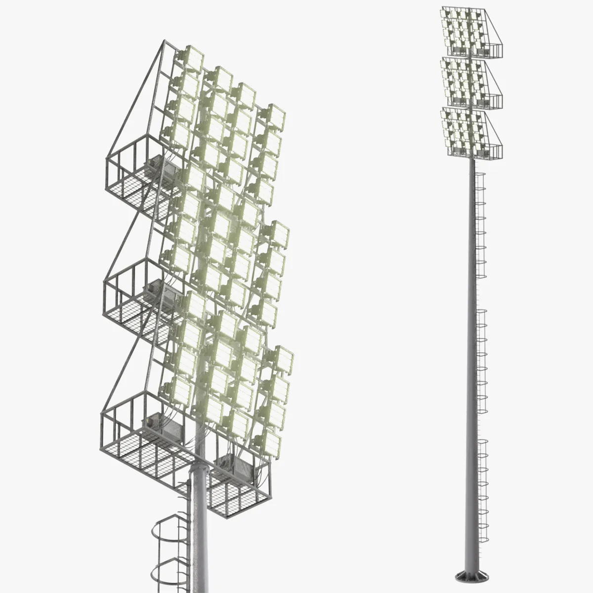 Stadium Light Glowing 3D Model .c4d .max .obj .3ds .fbx .stl .blend 