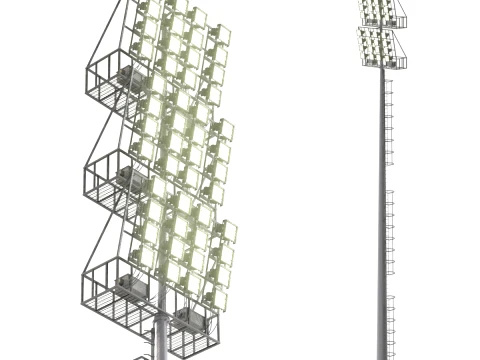 Stadionlicht leuchtet 3D Modell