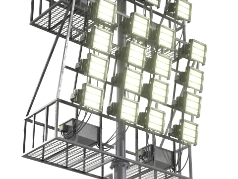 Stadium Light Glowing 3D Model