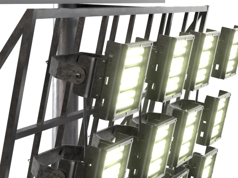 Stadium Light Glowing 3D Model
