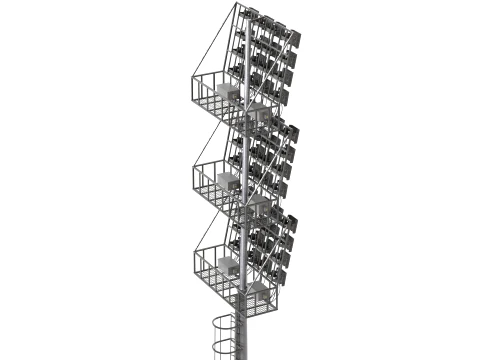 Stadium Light Glowing 3D Model