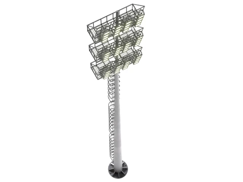 Stadium Light Glowing 3D Model