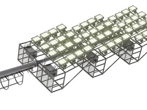 Stadium Light Glowing 3D Model