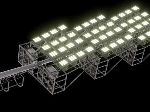 Stadium Light Glowing 3D Model