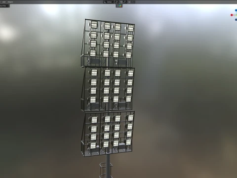 Stadium Light Glowing 3D Model