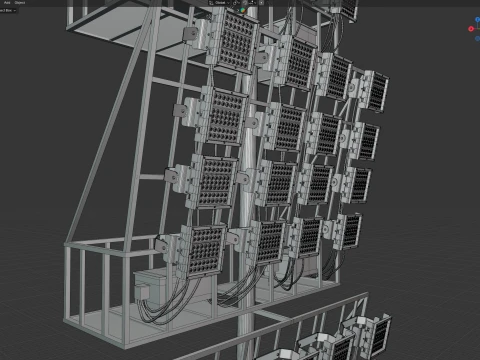 Stadium Light Glowing 3D Model