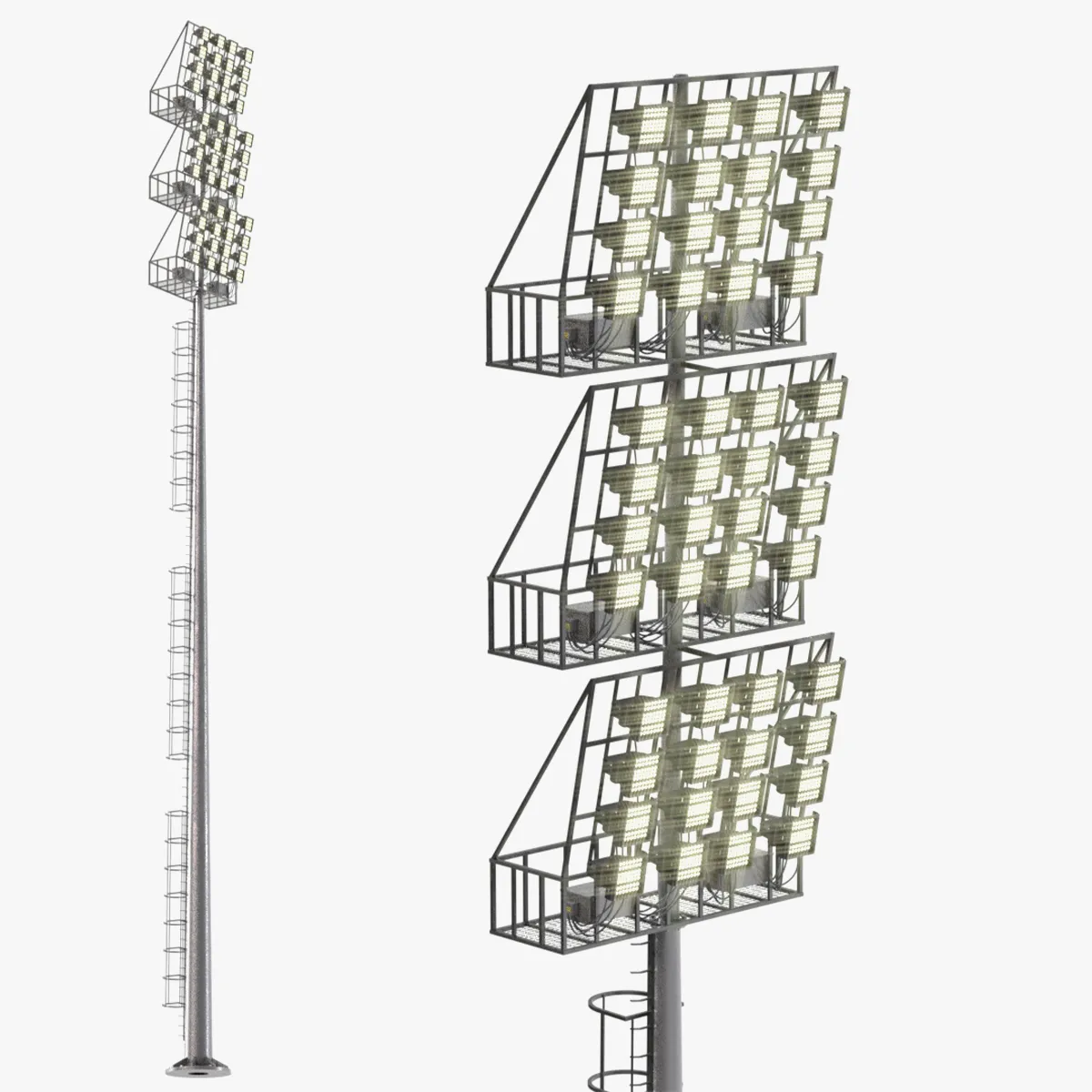 Stadium Light Glowing Low Poly Version 3D Model .c4d .max .obj .3ds .fbx .stl .blend 