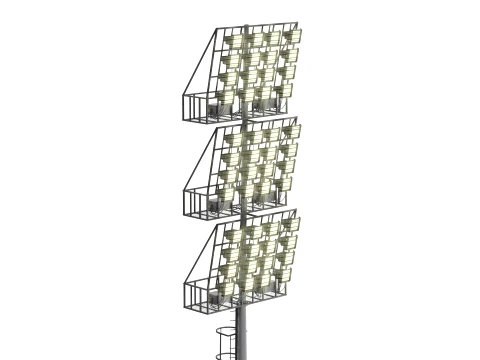 Stadium Light Glowing Low Poly Version 3D Model