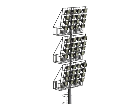Stadium Light Glowing Low Poly Version 3D Model