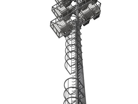 Stadium Light Glowing Low Poly Version 3D Model
