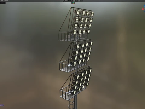 Stadium Light Glowing Low Poly Version 3D Model