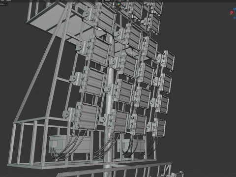 Stadium Light Glowing Low Poly Version 3D Model