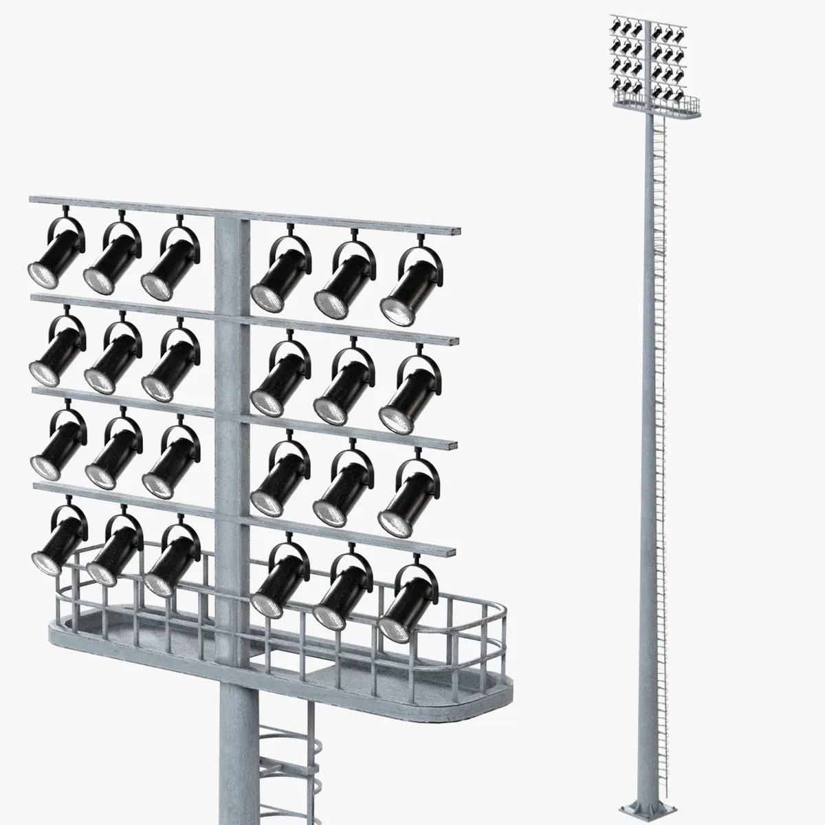 Stadium Light v2 3D Model .c4d .max .obj .3ds .fbx .stl .blend 