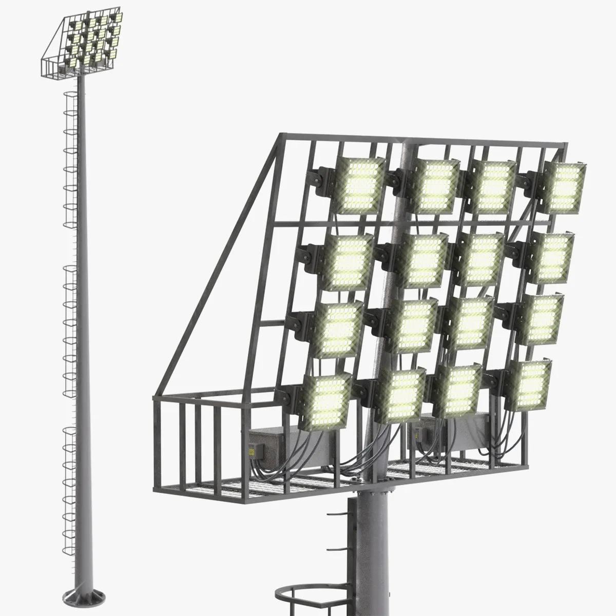 Stadium Light v3 Low Poly version 3D Model .c4d .max .obj .3ds .fbx .stl .blend 