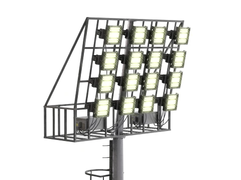 Stadium Light v3 Low Poly version 3D Model