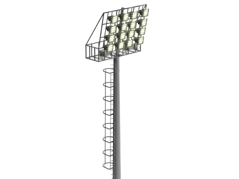 Stadium Light v3 Low Poly version 3D Model