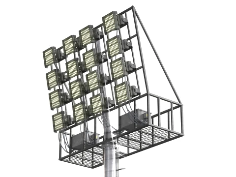 Stadium Light v3 Low Poly version 3D Model