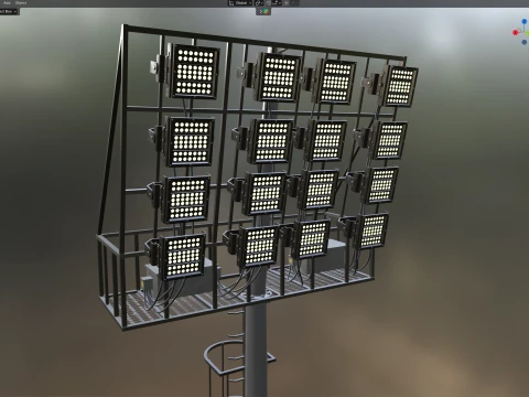 Stadium Light v3 Low Poly version 3D Model