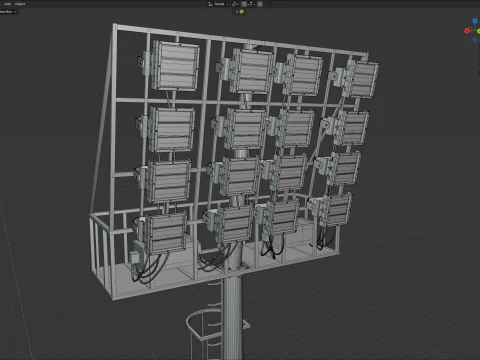Stadium Light v3 Low Poly version 3D Model