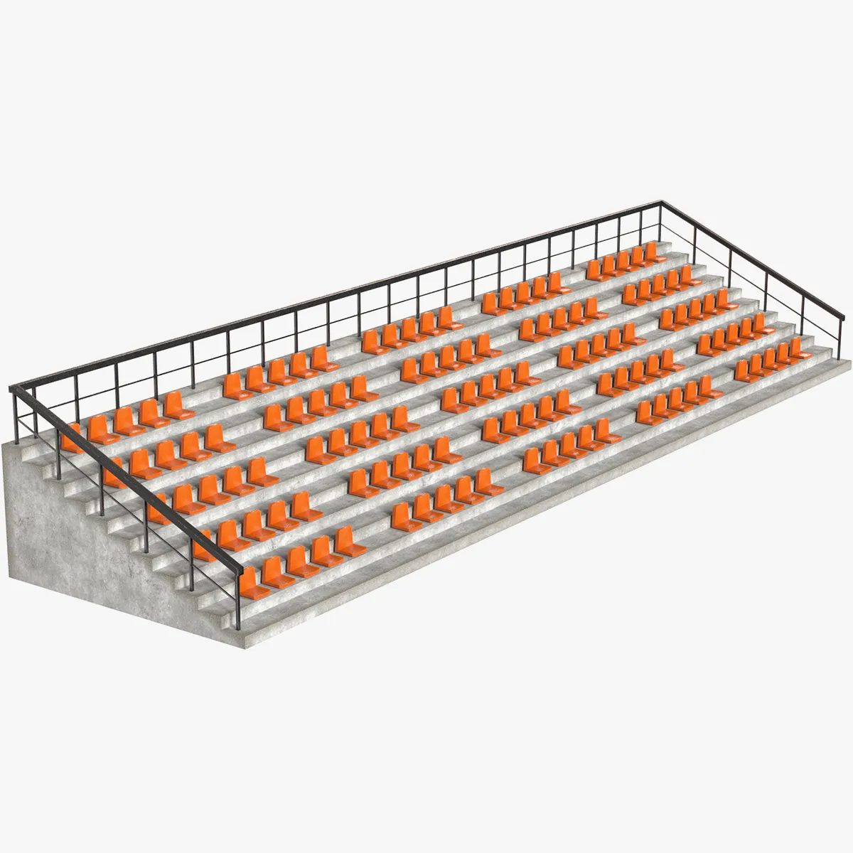 Stadium Seating Chairs 3D Model .c4d .max .obj .3ds .fbx .stl .blend 