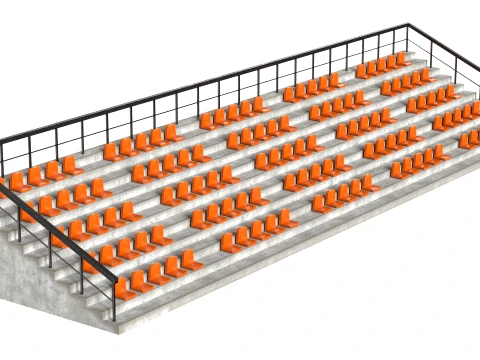 Stadium Seating Chairs 3D Model