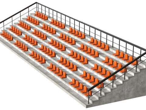Stadium Seating Chairs 3D Model