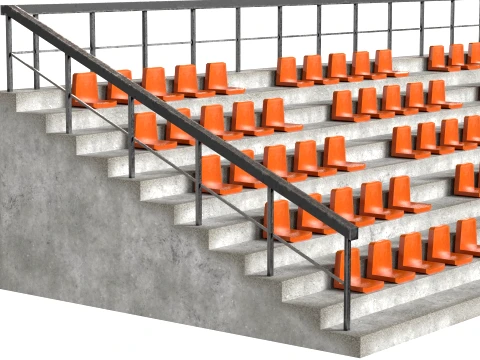Stadium Seating Chairs 3D Model