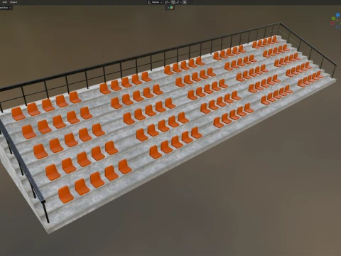 Stadium Seating Chairs 3D Model
