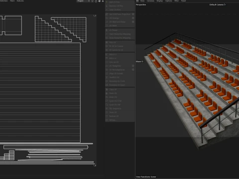 Stadium Seating Chairs 3D Model
