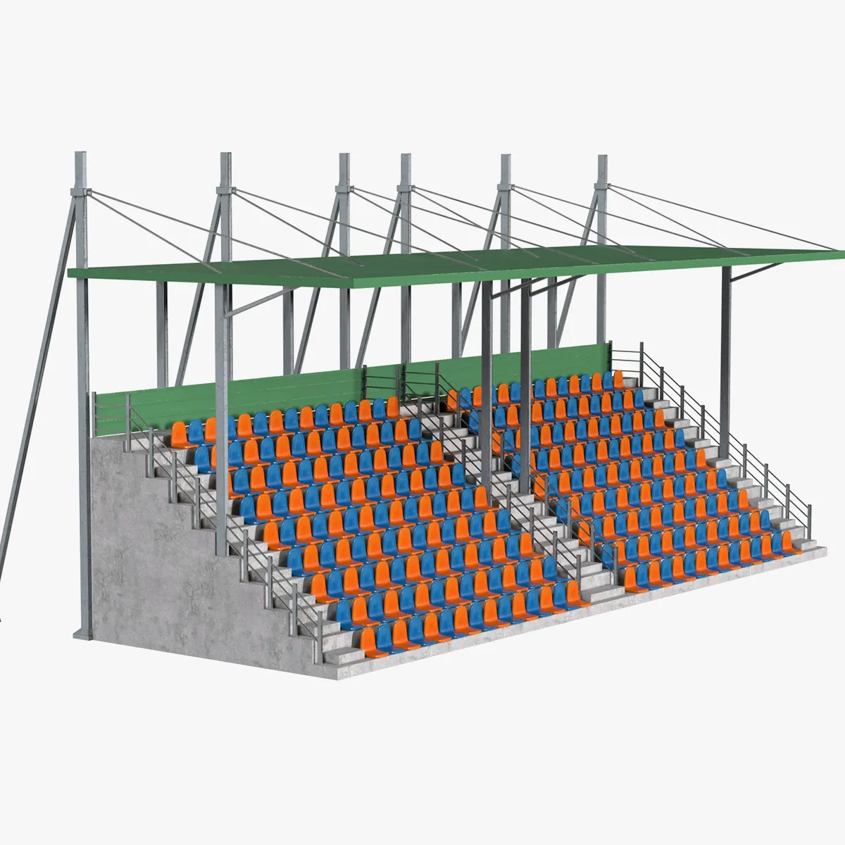 Stadium Seating with Shed 3D Model .c4d .max .obj .3ds .fbx .stl .blend 