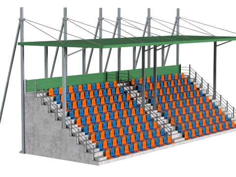 Stadium Seating with Shed 3D Model