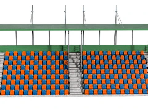Stadium Seating with Shed 3D Model