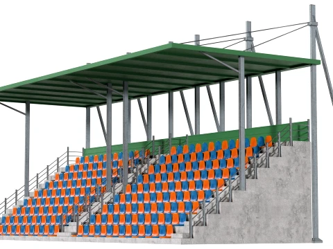 Stadium Seating with Shed 3D Model