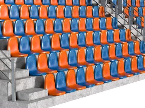 Stadium Seating with Shed 3D Model