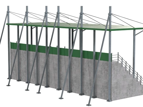 Stadium Seating with Shed 3D Model