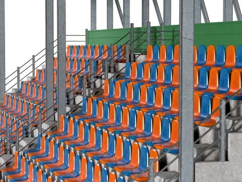 Stadium Seating with Shed 3D Model