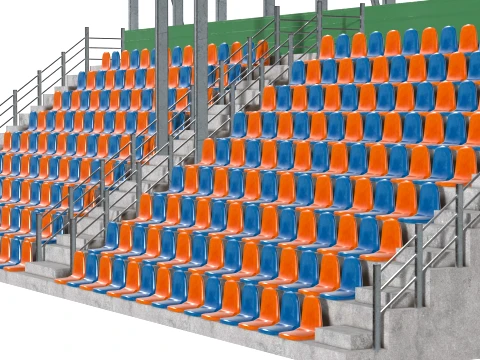 Stadium Seating with Shed 3D Model