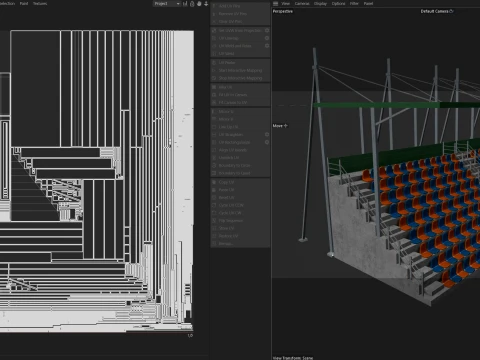 Stadium Seating with Shed 3D Model