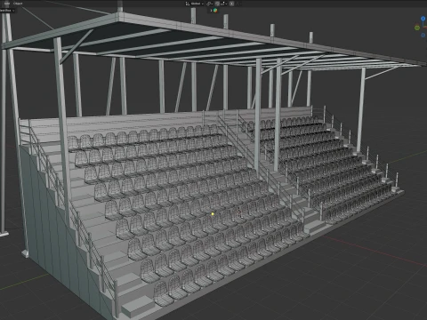 Stadium Seating with Shed 3D Model