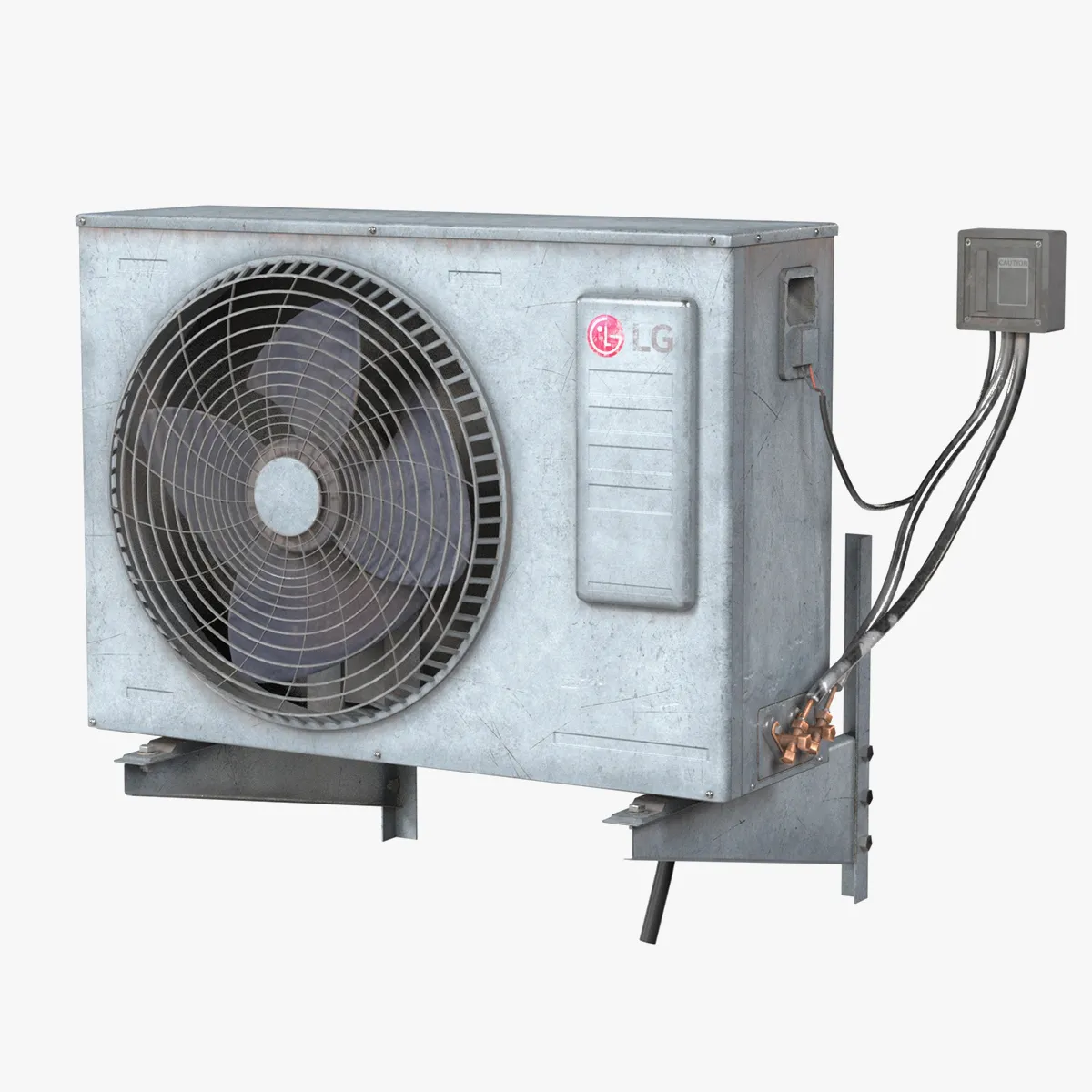 AC Unit Outdoor 3D Model .c4d .max .obj .3ds .fbx .stl .blend 