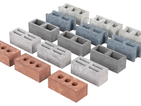 Brick Cinder Collection 3D Model