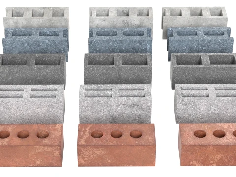Brick Cinder Collection 3D Model