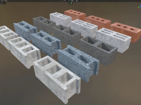 Brick Cinder Collection 3D Model