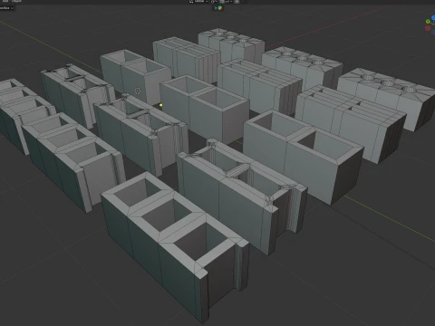 Brick Cinder Collection 3D Model
