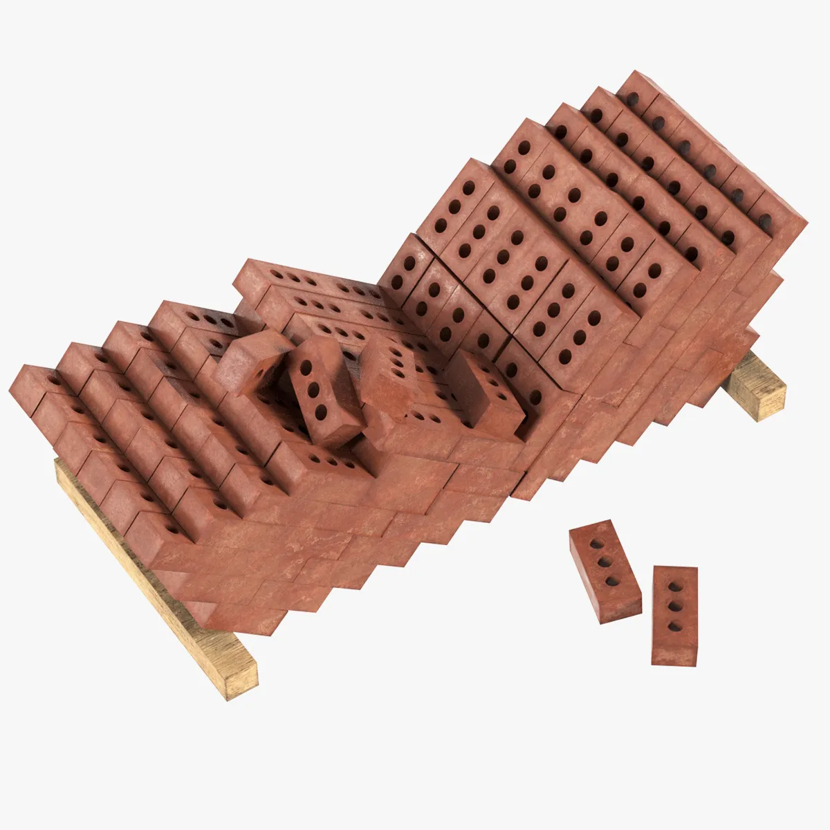 Brick Cinder Pile 2 3D Model .c4d .max .obj .3ds .fbx .stl .blend