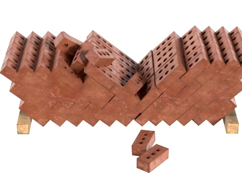 Brick Cinder Pile 2 3D Model