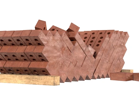Brick Cinder Pile 2 3D Model