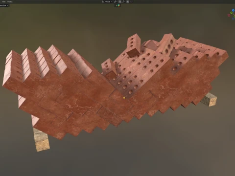 Brick Cinder Pile 2 3D Model